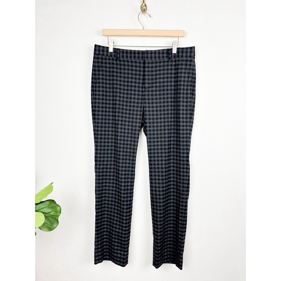 Banana Republic Women's Ryan Gray Checkered Plaid Pants Sz 10 - Picture 1 of 6